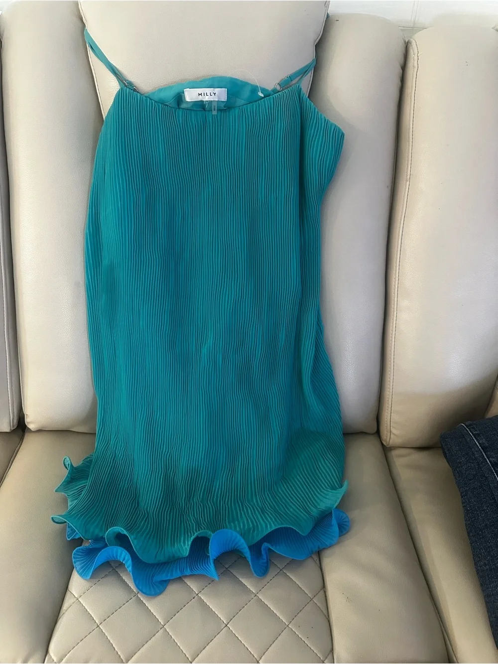 Milly Teal Layered Slip Dress